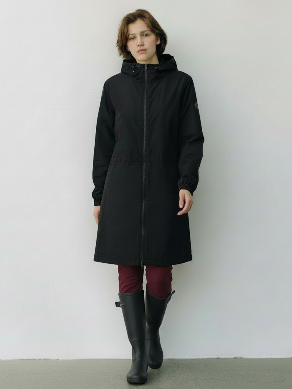 Women's black raincoat size m